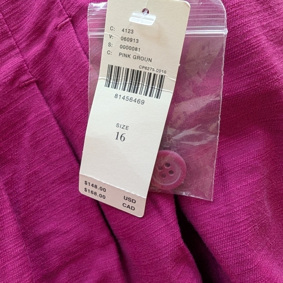 By Anthropologie Wide Leg Corset Pants Pink sz 16 NWT - Picture 10 of 12